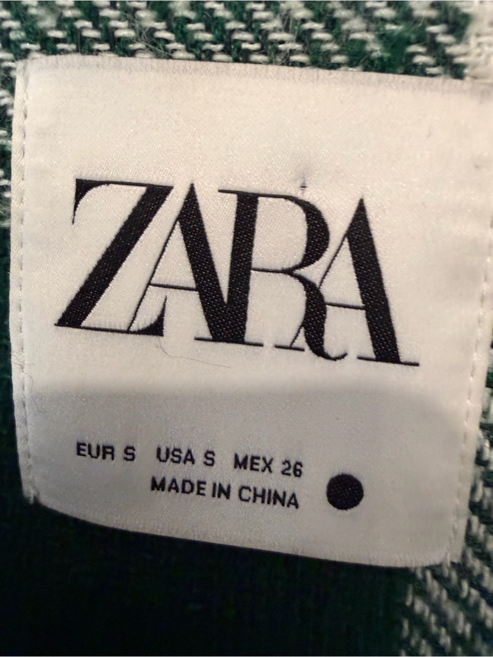 Zara Green and White Buffalo Check Long Shacket - Picture 8 of 14